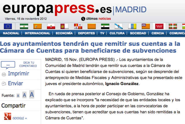 Madrid-rendicion para subvenciones
