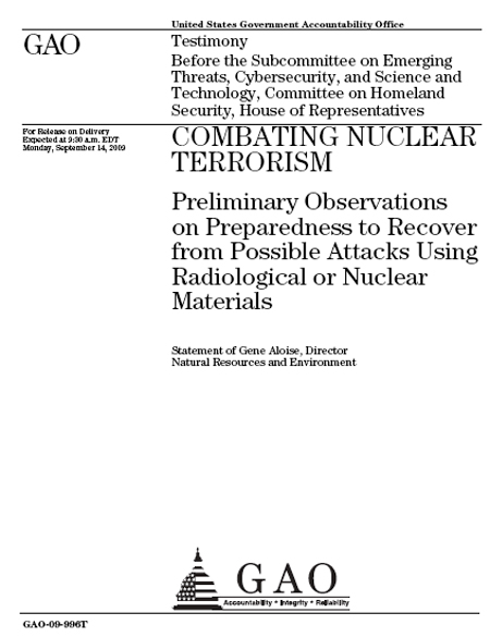 Un ejemplo de los modernos informes de la GAO conbatir terrorismo nuclear