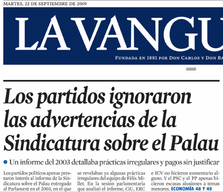 Portada, 22 de septiembre de 2009 Portada, 22 de septiembre de 2009