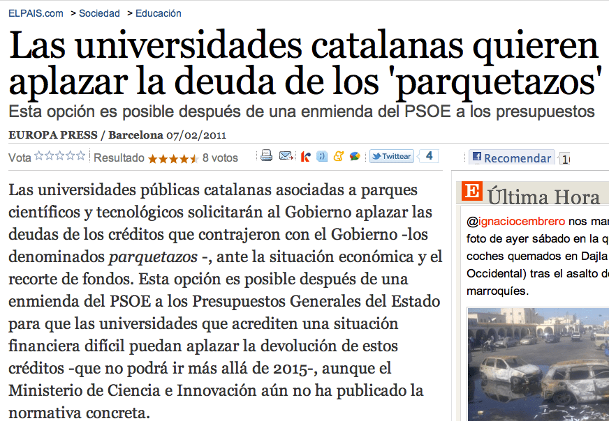 Deuda de los parquetazos