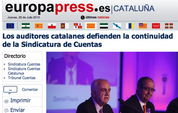 Los auditores catalanes defienden la continuidad de la Sindicatura de Cuentas