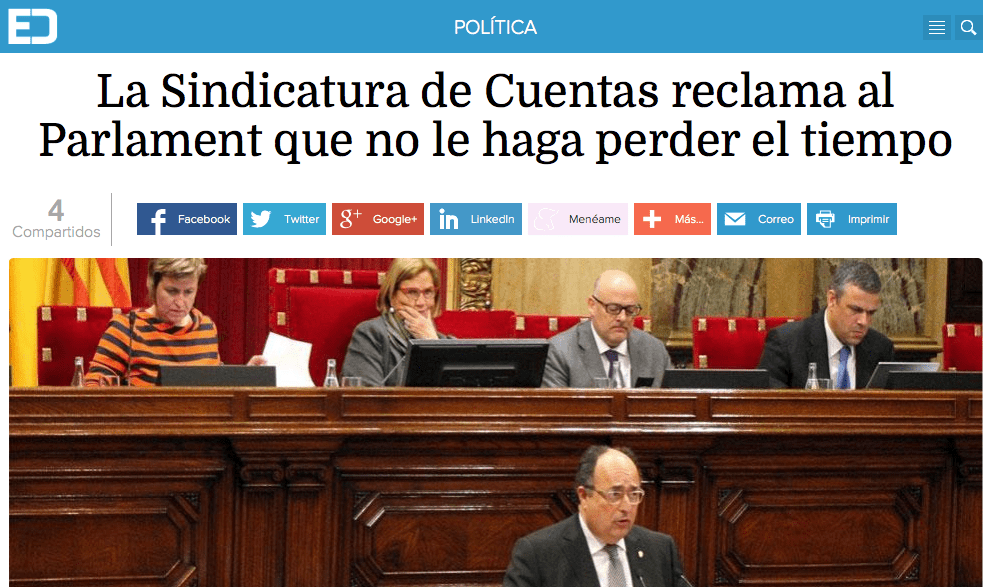 La Sindicatura de Cuentas reclama al Parlament que no le haga perder el tiempo copia